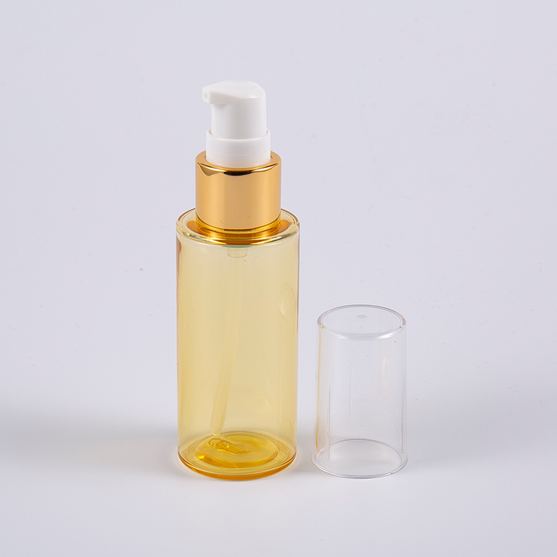 Botella de loción de pared gruesa PETG de forma redonda de color semitransparente de 50 ml con bomba Botella de loción de pared gruesa PETG de forma redonda de color semitransparente de 50 ml con bomba