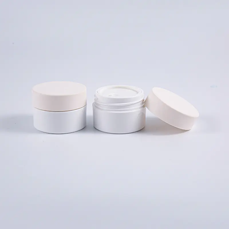 Tarro de crema PETG redondo blanco de 10 g