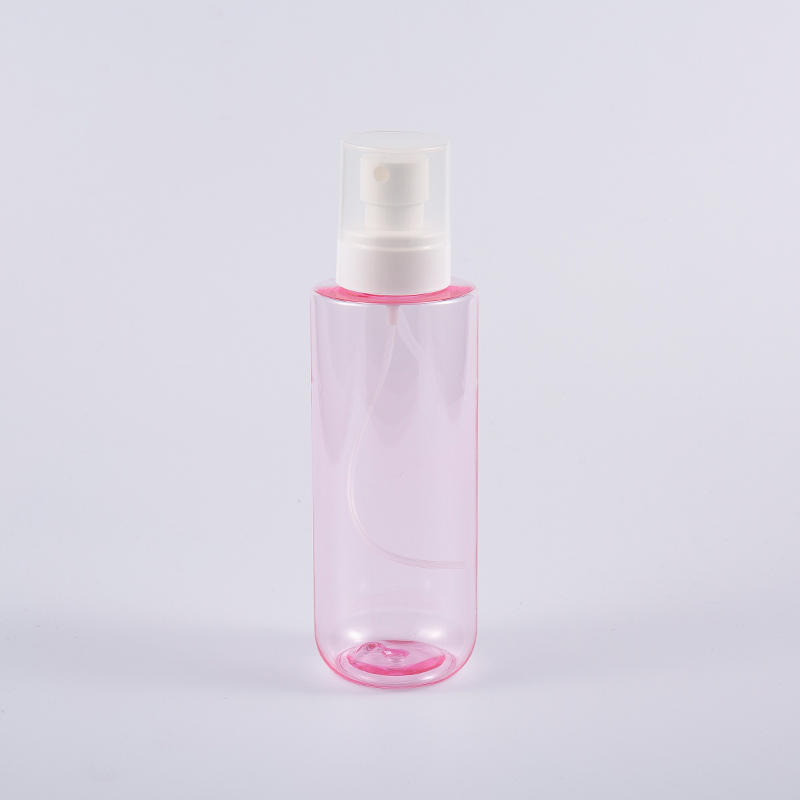 Botellas de tóner facial de color rosa transparente de 300 ml