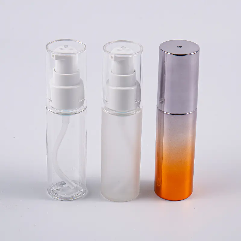 Botella de la loción de la forma redonda 30ml PETG de los diversos colores con uso que viaja de la bomba