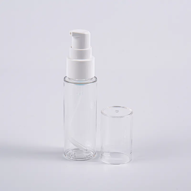 Botella de la loción de la forma redonda 30ml PETG de los diversos colores con uso que viaja de la bomba Botella de la loción de la forma redonda 30ml PETG de los diversos colores con uso que viaja de la bomba