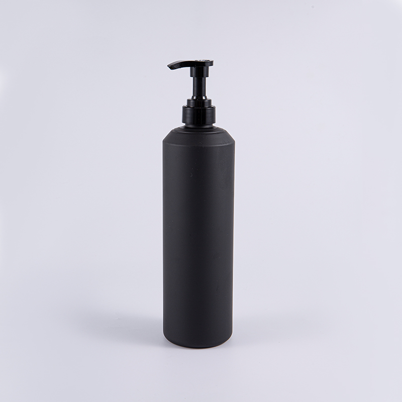Botella de limpieza de gran tamaño redonda blanca y negra de la bomba de 1000ml PE de la suavidad al tacto
