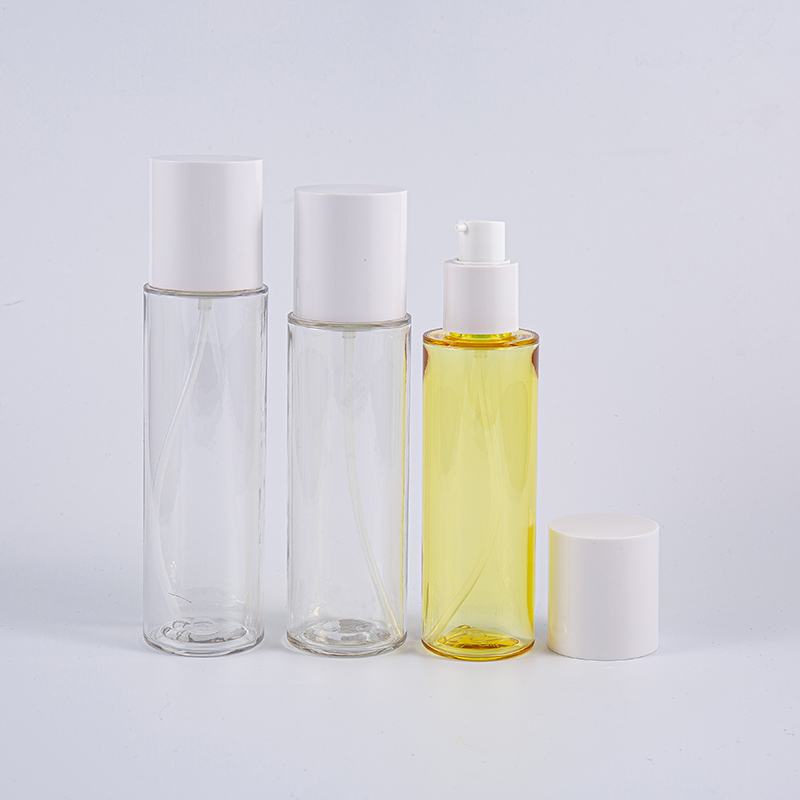 Botella de la bomba de la loción de Petg de la forma redonda del cuidado personal 130ml 170ml 200ml