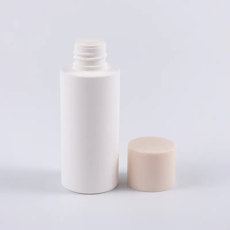 Botella de loción suavizante de esencia de 50 ml de PE para tónico facial y cuidado de la piel con tapón de rosca