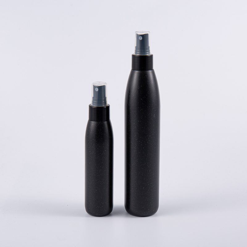 Botella de PE de 100 ml y 250 ml: dispensador con bomba de plástico negro con acabado perlado