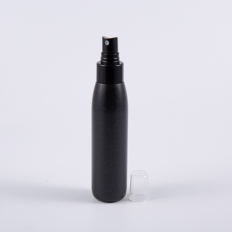 Botella de PE de 100 ml y 250 ml: dispensador con bomba de plástico negro con acabado perlado