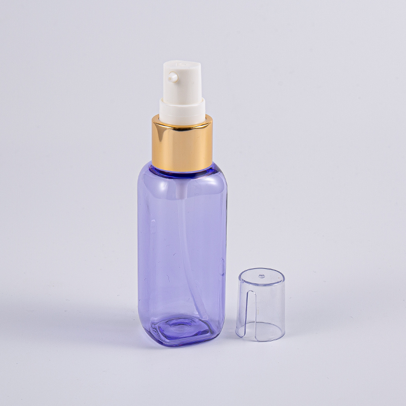 Botella de forma cuadrada Petg de 50 ml de uso itinerante con bomba Botella de forma cuadrada Petg de 50 ml de uso itinerante con bomba