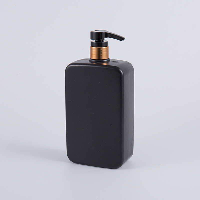 Botella de limpieza de la bomba negra sólida del champú del cuadrado 1000ml PE del color