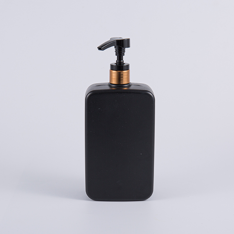 Botella de limpieza de la bomba negra sólida del champú del cuadrado 1000ml PE del color